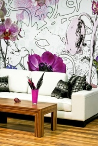 Modern design living room with pink details